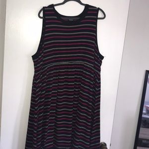 Navy, maroon, and white dress